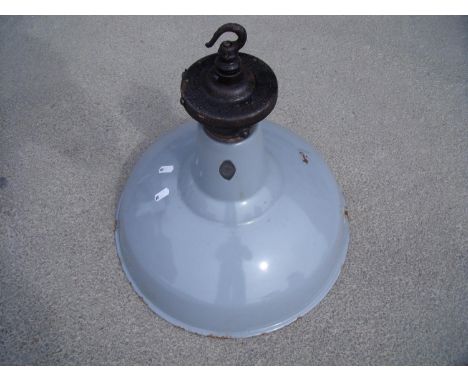 Large enamel industrial style centre light 