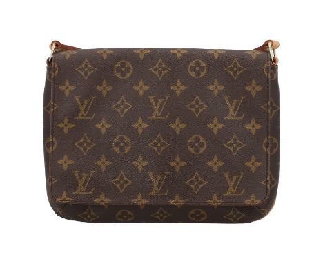 LOUIS VUITTON VINTAGE Umhängetasche "TANGO", Koll.: 1999. Monogram Canvas Serie mit Rindsleder-Details, goldfarbener Hardware