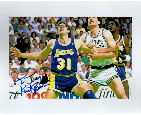 Basketball Kurt Rambis signed LA Lakers 10x8inch colour photo. Dedicated. Good condition. All autographs come with a Certific