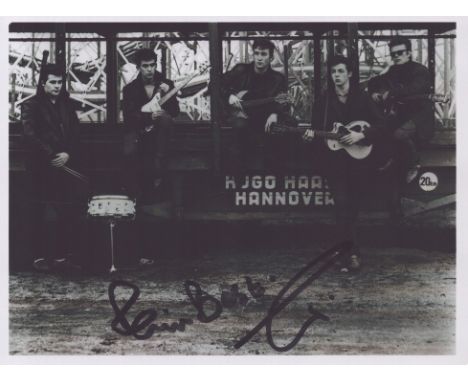 Pete Best, a signed 6.5x5 inch modern photo of the Beatles in 1960's. Best was the drummer of the band and was dismissed in 1