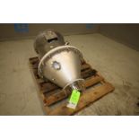 38" L x 24" W S/S Hopper with Teflon Interior, 4" Flange Connector, 3" CT Side Connectors(INV#