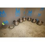 Lot of (6) 20” W x 19” D S/S Mixing Bowls with (1) Dolly & Flat Mixing Beater PN FD201707 (INV#