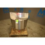 Sani Fab 95 Gallon S/S Balance Tank, Model BTR-1C-95, SN 60529321, with Hinged Lid with (2) 2" CT