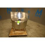 A&B Process 100 Gallon S/S Balance Tank, Model 100-BT, SN 01298301-1, with Hinged Lid &