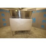 Aprox. 400 Gallon Rectangular S/S Tank with Hinged Lid with (2) 2 " & 3" Top CT Connections, 2" & 4"