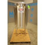 Aprox. 100 Gallon Dome Top, Cone Bottom S/S Vertical Tank / Balance Tank, SN 63 14 14307, with Top