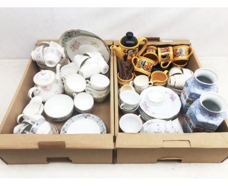 Minton Tapestry pattern part tea set, vintage Maddock coffee set, Aynsley plate, Sadler stoneware coffee set, pair Belton War