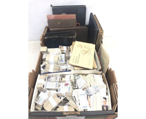 Large collection of cigarette and trade cards including Wills, Annotated albums, various empty vintage cigarette card albums 