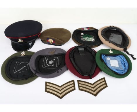 British Army Berets, including Special Reconnaissance Regiment, New Ranger Regiment beret & badge, Intelligence Corps Officer