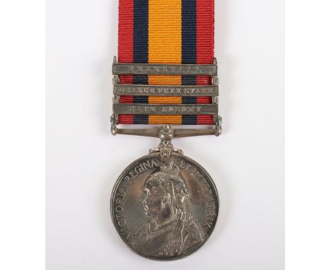 An interesting 3-clasp Queens South Africa medal to a recipient in the Leinster Regiment who was sentenced to 6 months impris