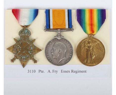 A Great War 1914-15 star medal trio to soldier in the 7th Battalion Essex Regiment whose active service started at Suvla Bay,
