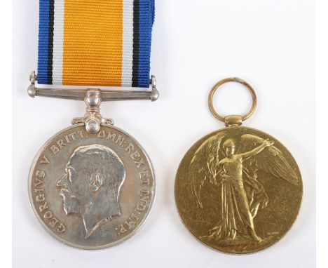 WW1 British Medal Pair Queens Royal West Surrey Regiment, British War and Victory medals, “L-10767 PTE P. SPREADBOROUGH THE Q
