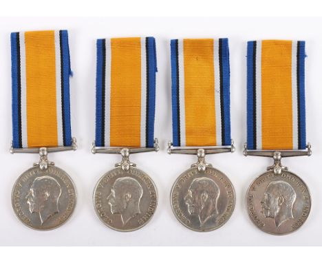 4x WW1 British War Medals, awarded to, “39943 PTE. T.H. RICHARDSON 21-LOND R.” Thomas Henry Richardson from Theydon Bois, Ess