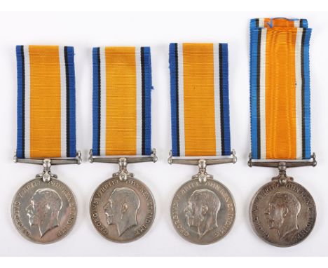 4x WW1 British War Medals, awarded to, “10154 PTE. W.J. SALES R. IR. REGT” William Sales also served in the Labour Corps (#40