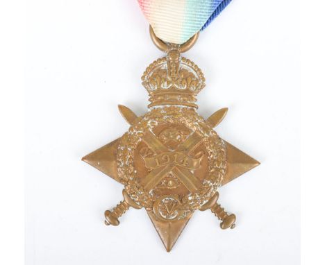 A Great War 1914 Star medal to the Royal Fusiliers, 1914 Star medal, “L/14106 PTE. T.A. LAMBERT R. FUS.” Thomas Algernon Lamb