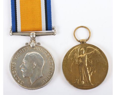 WW1 British August 1917 Killed in Action Medal Pair Royal Berkshire Regiment, British War and Victory medals, “202377 PTE. C.