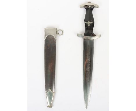 Third Reich SS (Schutzstaffel) Dress Dagger by Robert Klaas, Solingen; Dress dagger with badly damaged wood  grip having eagl