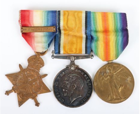 An Interesting Triplicate Issue Great War 1914 Star Medal Trio Royal West Kent Regiment. 1914 Star medal with clasp, British 