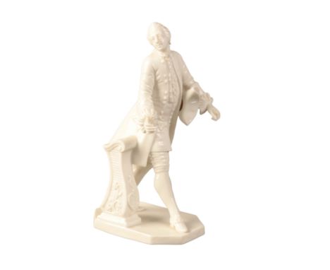 A NYMPHENBURG PORCELAIN FIGURE OF A GENTLEMAN impressed shield mark and incised numeral to the base, figured striding with ro