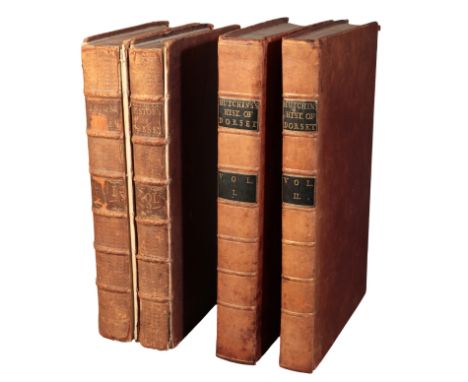 HUTCHINS, JOHN - TWO COPIES OF 'THE HISTORY AND ANTIQUITIES OF THE COUNTY OF DORSET' both first editions, volumes I and II, b