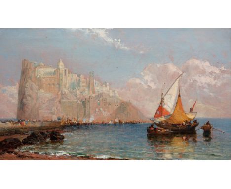 Arthur Joseph Meadows (English, 1843-1907) 'Ischia - Bay of Naples 1901'oil on canvassigned and dated 190129 x 50cm**conditio