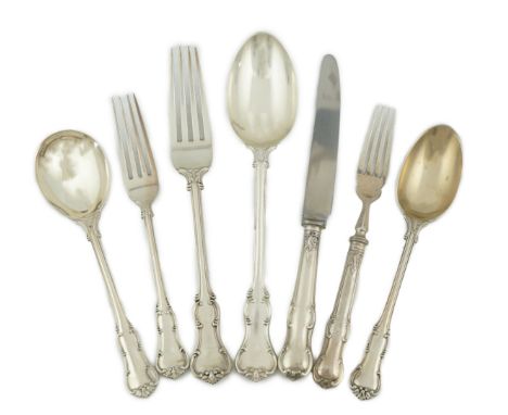 A part canteen of Elizabeth II silver Princess pattern cutlery, by Garrard &amp; Co Ltd, comprising six each of the following