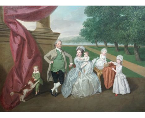 Daniel Dodd (British, fl.1752-1780) Portrait of the Ashby Family of Isleworth and Bromleyoil on canvassigned and dated 177896