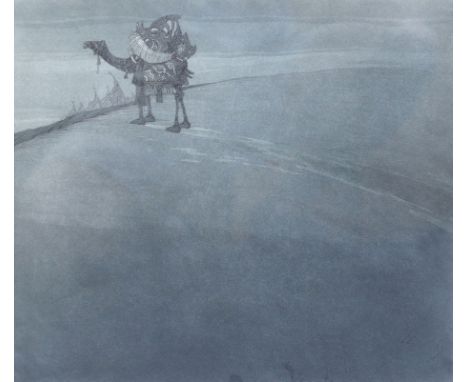 Abdur Rahman Chughtai (Pakistani, 1894-1975) Camel on a sand duneetching with aquatintsigned in pencil33 x 37.5cm**conditionr