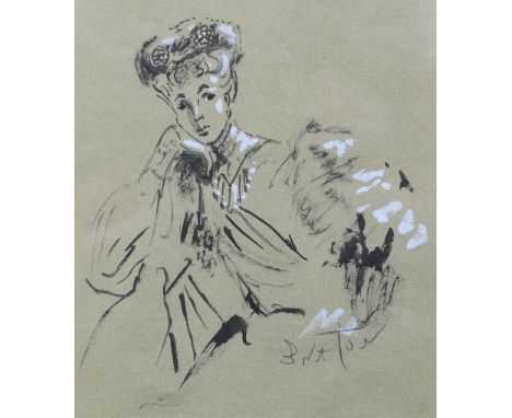 § § Sir Cecil Beaton (English, 1904-1980) 'Hat sketch'ink and bodycolour on papersigned in pencil20 x 17cm**conditionreport**