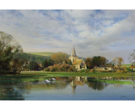 § § Frank Wootton (English, 1914-1998) ‘Alfriston in autumn'oil on canvassigned50 x 75cm**conditionreport**Oil on original ca