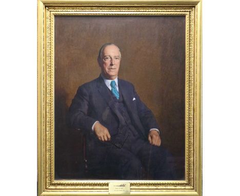 Edward Irvine Halliday (British 1902-1984) Portrait of Norman Edward, oil on canvas, signed bottom left, dated 1972, measurem