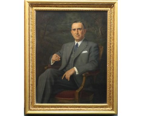 Maurice Frederick Codner (1888-1958) Portrait of a Seated Gentleman Smoking a Cigarette, oil on canvas, signed bottom right a