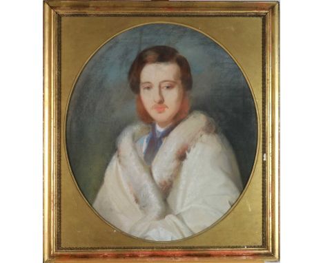 British School, Portrait of Prince Albert, pastel, oval, measurements 59 x 52 cm, frame 73 x 64 cm