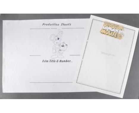 Danger Mouse (1981) - Cosgrove Hall Films - x2 pieces of production used paperwork from the series, comprising an A3 Producti