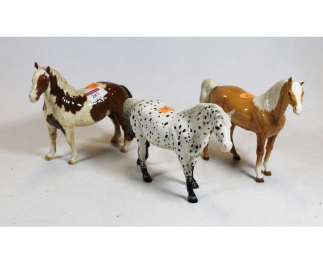 A Beswick Pinto pony, model No.1373, first version, Skewbald, gloss finish; together with a Beswick Appaloosa pony, model No.