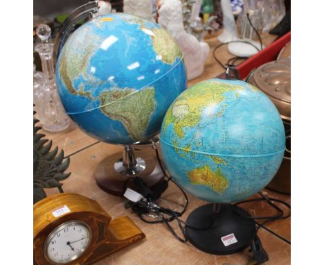 An Italian Rico of Florence table lamp in the form of a globe; together with one other similar example (2)