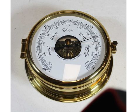 A 20th century German brass cased precision aneroid barometer, dia. 18cm