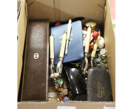 A collection of miscellaneous items, to include a boxed lady's Gucci quartz wristwatch, Britain's first pre-decimal coins, nu