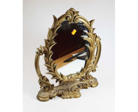 A 19th century style gilt swing framed toiletry mirror, H48cm