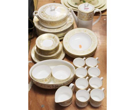 A Royal Worcester eight-place setting coffee and dinner service, in the 1966 Hyde Park patternCondition report: Some light cu