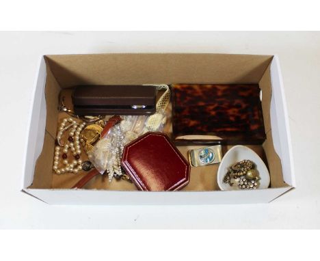 A collection of miscellaneous items, to include a red leather pocket watch case for J.W. Benson Ltd, a Timex steel cased wris