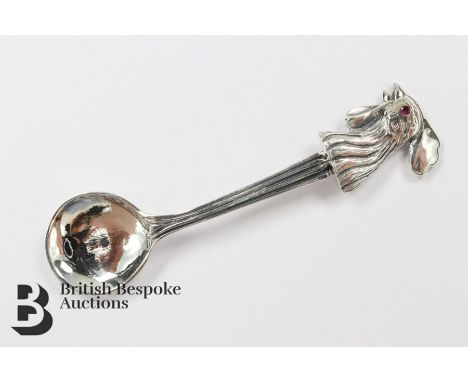 Silver caviar spoon, with cockerel finial, approx&nbsp; mm.