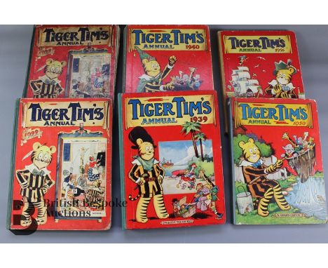 54 Vintage children's annuals from 1920s to 1950s; Our Boys Tip Top annuals, The Prize, Pip and Squeak 1923, Pop! The Pop 192