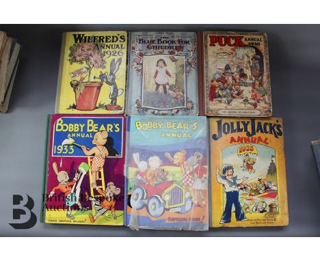 48 Vintage children's annuals from 1926 to 1950s; Wilfred's Annual 1926, The Blue Book for Children circa 1927 edited by Mrs 