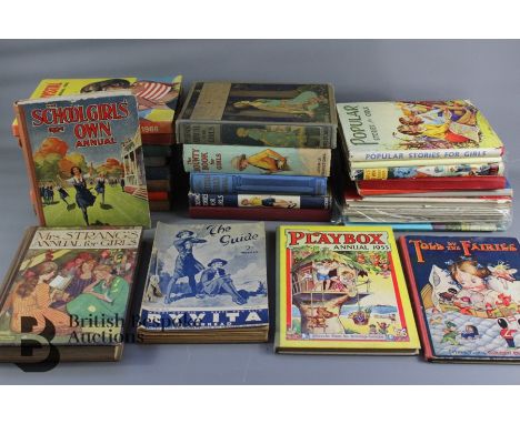 35 Vintage girls annuals, including; Girls Crystal, School Girls Own Annual including 1924 cover by A E Bestall, Golden Annua