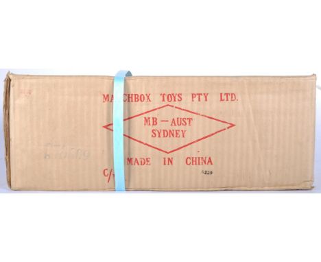 A vintage 1980s (1981) ex-shop stock / trade box of Matchbox ' Australian Collectors ' diecast model cars. All x72 models bei