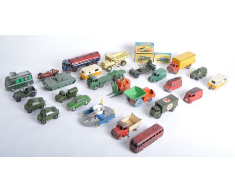 A collection of assorted vintage Dinky Toys and Corgi Toys diecast model cars and other vehicles. Examples to include Dinky T