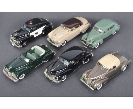 A collection of x6 vintage Brooklin Models 1/43 scale precision diecast model cars comprising; 1948 Chevrolet Aero Sedan, 193