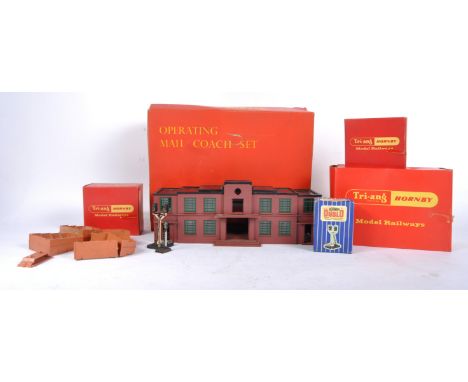 A collection of vintage Triang / Tri-ang 00 gauge model railway trainset locomotive trackside accessories comprising; R. 323 