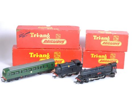A collection of x5 original vintage Triang / Tri-ang Hornby 00 gauge model railway trainset locomotive engines comprising; R.